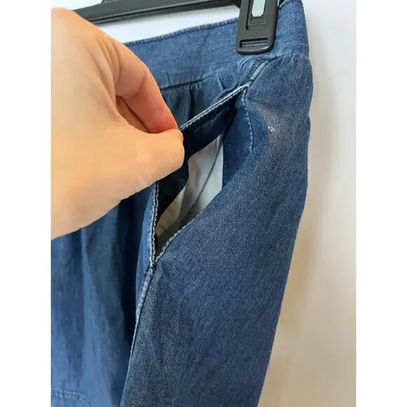 Old Navy Women's A-Line Chambray Skirt Size S Blue Short Casual Elastic Waist - Picture 4 of 8